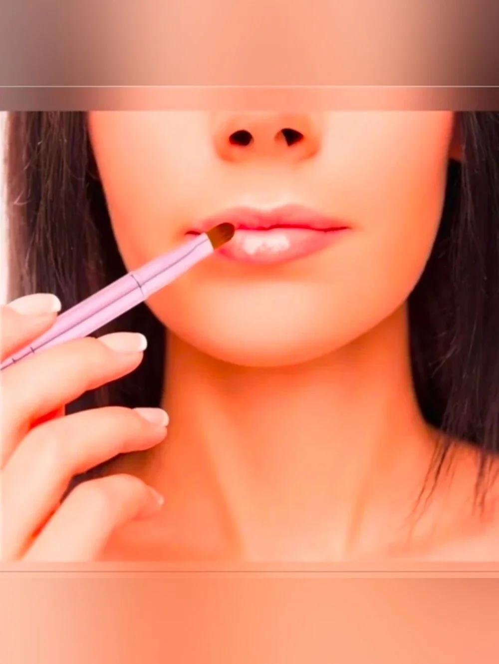 Pink Retractable Dual Sided Lip Brush- Pointed & Rounded Tips BNIB